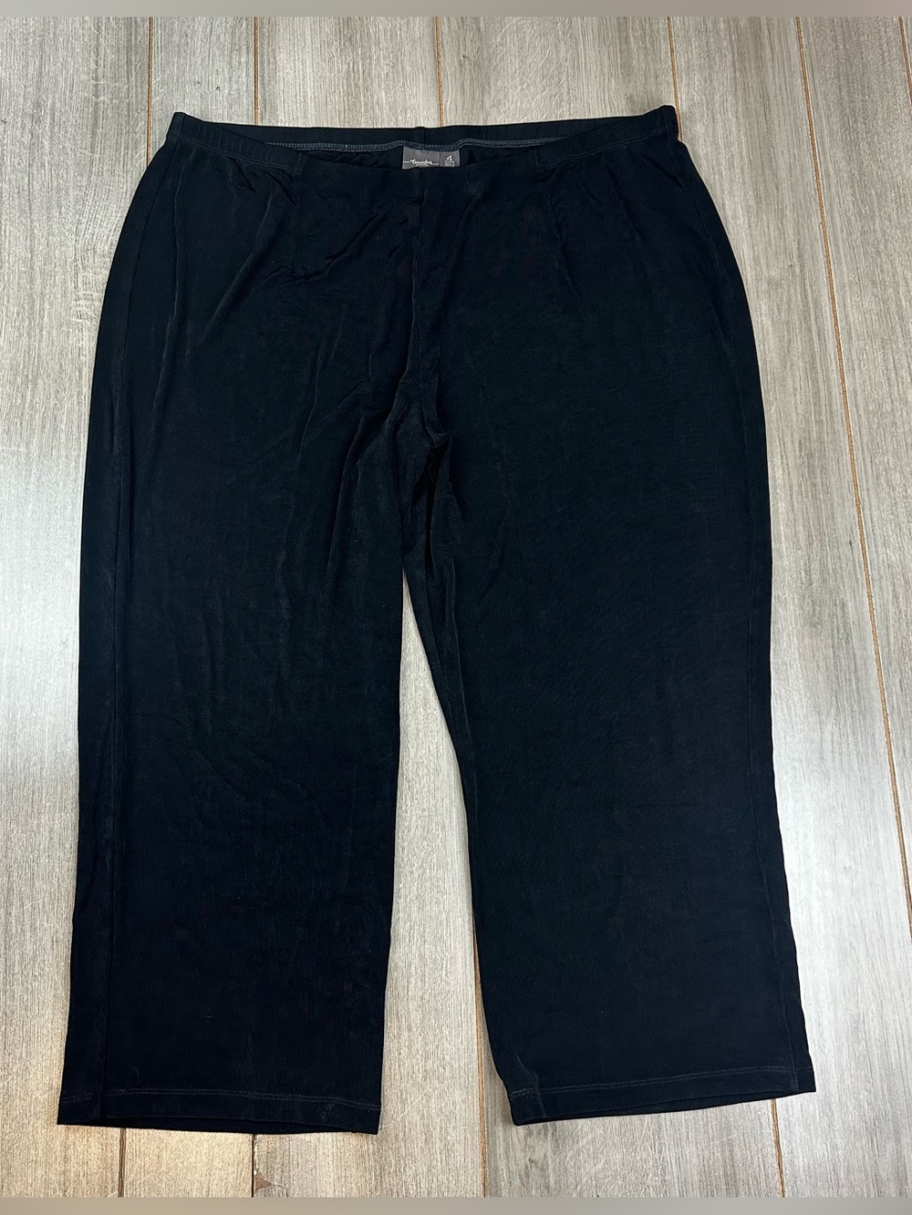 Chicos Travelers Pull on Pants Size 4 Short XXL/20R SLINKY Knit Black *faded
